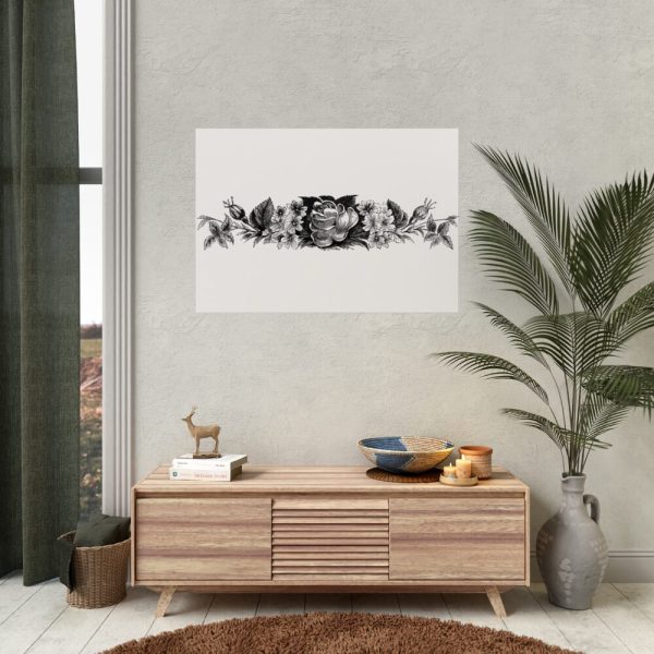 92409-208.jpg Vintage Victorian Style Blooming Flowers Engraving Poster