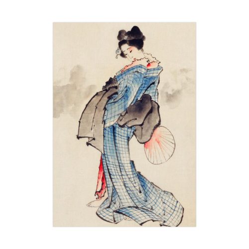 Woman Wearing Kimono by Katsushika Hokusai Poster