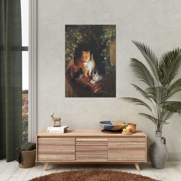92410-127.jpg Cat with Kittens by Henriëtte Ronner Poster