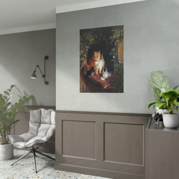 92410-128.jpg Cat with Kittens by Henriëtte Ronner Poster