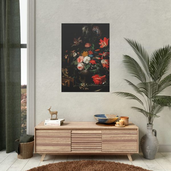The Overturned Bouquet by Abraham Mignon Poster