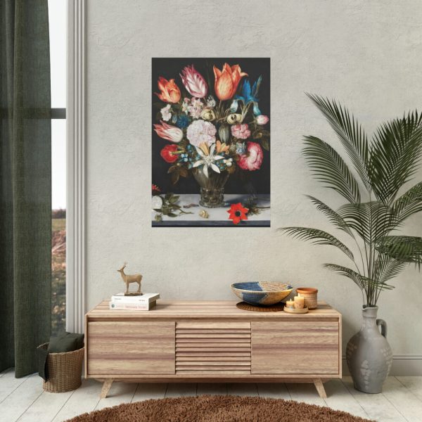 Flowers in a Glass by Ambrosius Bosschaert Poster