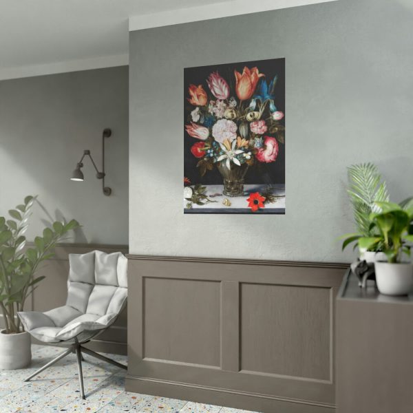 Flowers in a Glass by Ambrosius Bosschaert Poster