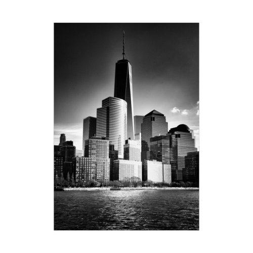 City Building Black and White Tower Skyscraper Poster
