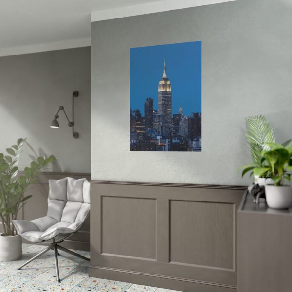 92410-92.jpg Empire State Building and Skyscrapers With Lights Poster