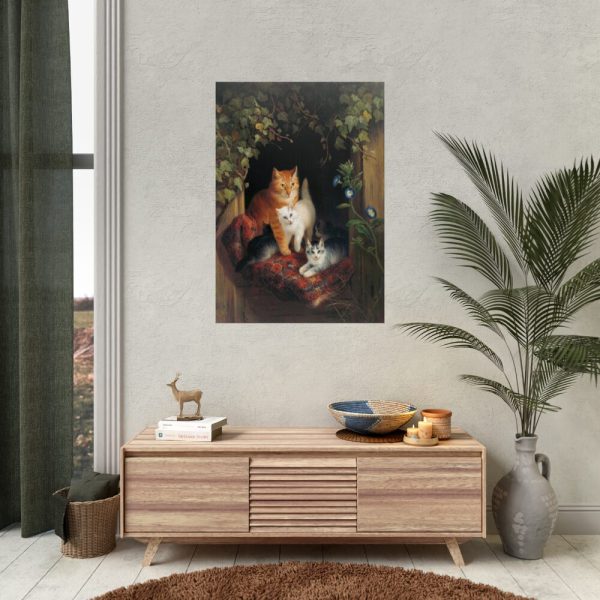 92411-127.jpg Cat with Kittens by Henriëtte Ronner Poster