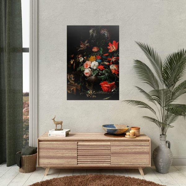 The Overturned Bouquet by Abraham Mignon Poster