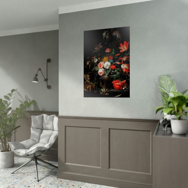 The Overturned Bouquet by Abraham Mignon Poster
