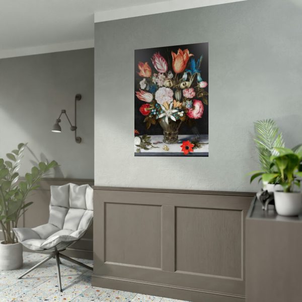 Flowers in a Glass by Ambrosius Bosschaert Poster