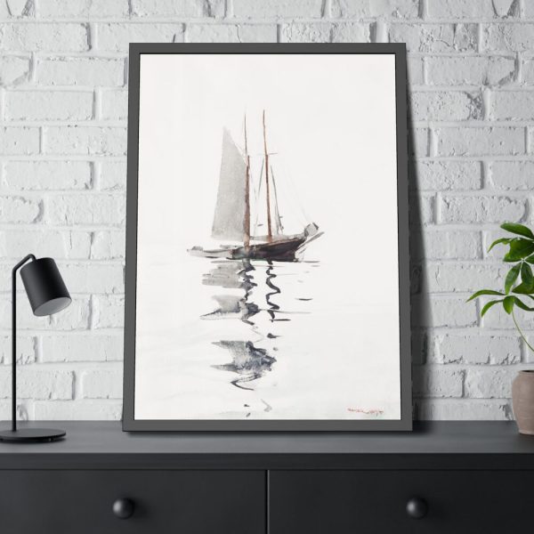 93830-139.jpg Two–Masted Schooner With Dory by Winslow Homer Framed Poster