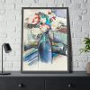 Roses in a Bottle by Paul Cézanne Framed Posters