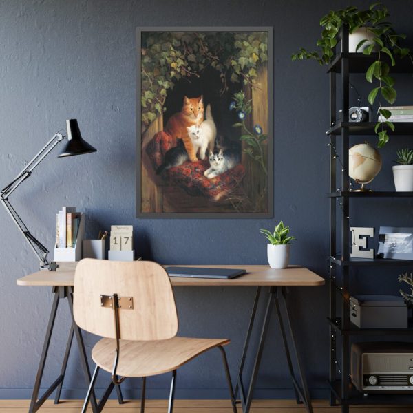 93830-174.jpg Cat with Kittens by Henriëtte Ronner Framed Poster