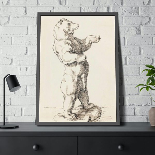 93830-19.jpg Takajaloillaan Seisova Karhu by Helene Schjerfbeck Framed Posters