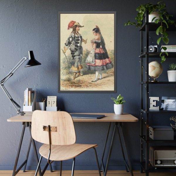 93830-210.jpg Cavalier and Maid in Spanish Costume Framed Poster