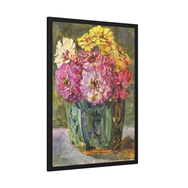 93830-25.jpg Still Life with Zinnias in a Green Jar by Floris Verster Framed Posters