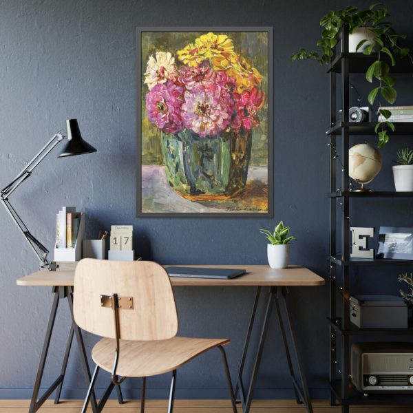 93830-26.jpg Still Life with Zinnias in a Green Jar by Floris Verster Framed Posters