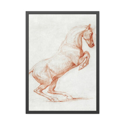 A Prancing Horse, Facing Right by George Stubbs Framed Poster