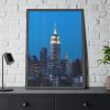 93831-123.jpg Empire State Building and Skyscrapers With Lights Framed Poster
