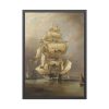 93831-152.jpg H.M.S. Asia Taking in Her Sails by Richard B. B. Framed Poster
