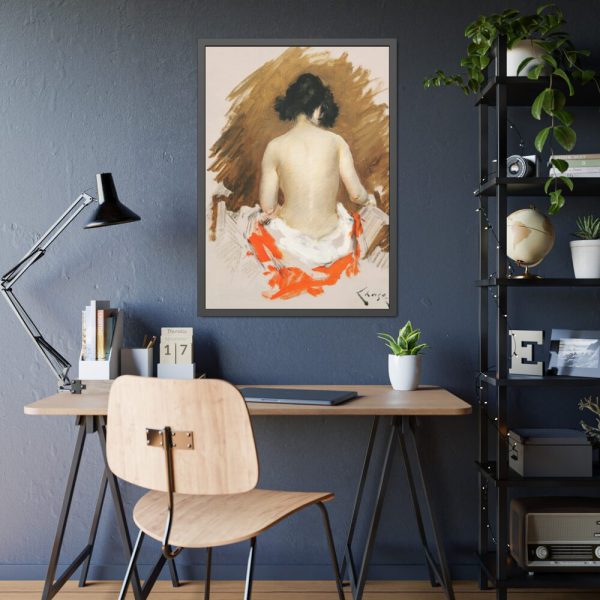 93831-166.jpg Naked Japanese Woman by William Merritt Chase Framed Poster