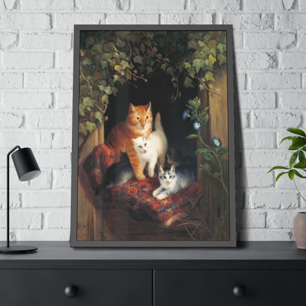 93831-175.jpg Cat with Kittens by Henriëtte Ronner Framed Poster