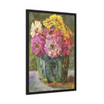 Still Life with Zinnias in a Green Jar by Floris Verster Framed Posters - Image 6