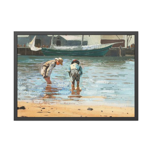 Boys Wading by Winslow Homer Framed Poster