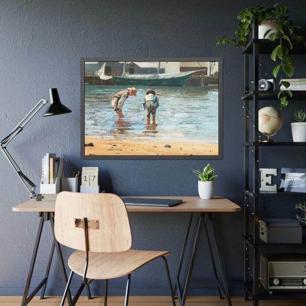 Boys Wading by Winslow Homer Framed Poster