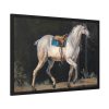 Saddled Gray Horse Walking by Jacques-Laurent Agasse Framed Poster
