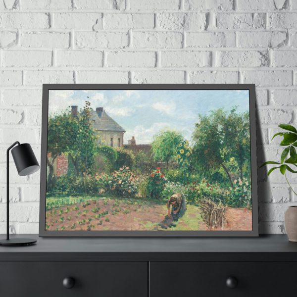 The Artist's Garden at Eragny by Camille Pissarro Framed Poster