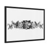 Vintage Victorian Style Blooming Flowers Engraving Framed Poster
