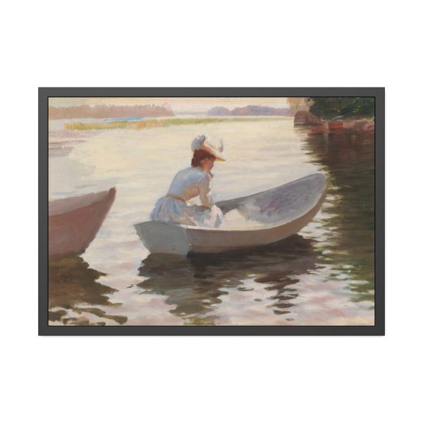 Woman in a Rowing Boat by Albert Edelfelt Framed Poster