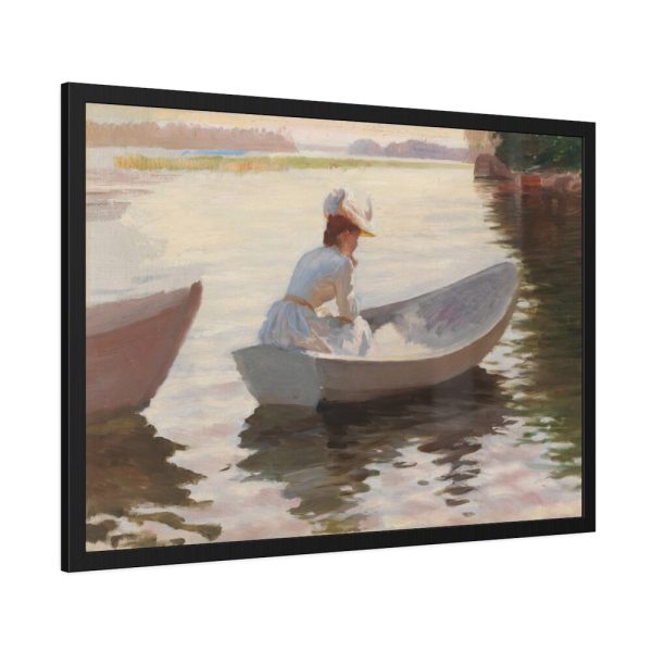 Woman in a Rowing Boat by Albert Edelfelt Framed Poster