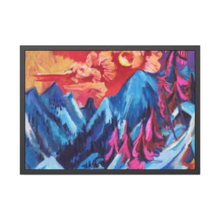 Winter Landscape in Moonlight Framed Poster