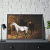 93854-55.jpg A Grey Pony and a Black Charger by Jacques-Laurent Agasse Framed Posters