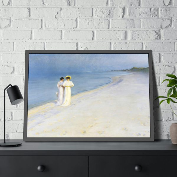 93854-95.jpg Summer evening on Skagen's Beach by Peder Severin Kroyer Framed Posters