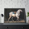 Saddled Gray Horse Walking by Jacques-Laurent Agasse Framed Poster
