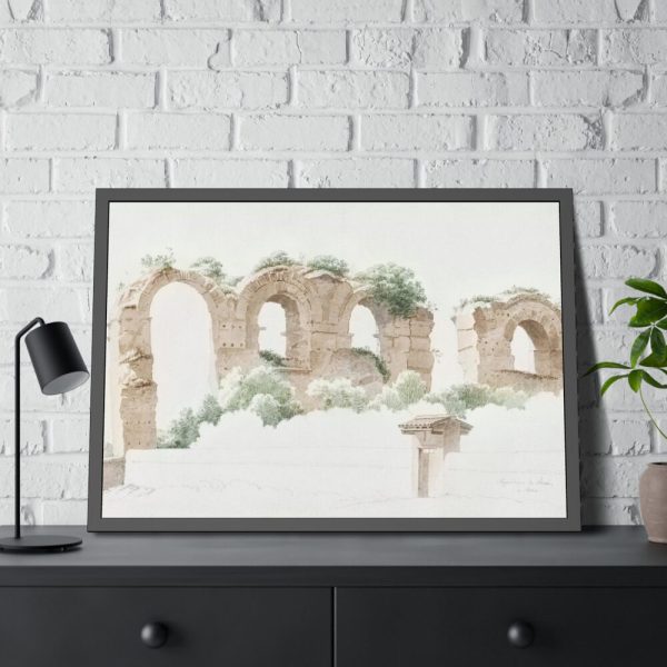 93855-155.jpg A Part of an Aqueduct in Rome by Joseph August Knip Framed Poster
