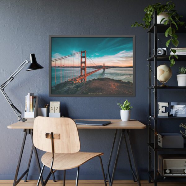 93855-190.jpg Golden Gate Bridge River San Francisco Framed Poster