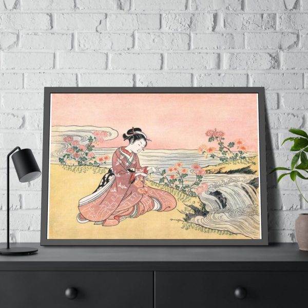 93855-283.jpg Japanese woman by Suzuki Harunobu Framed Poster