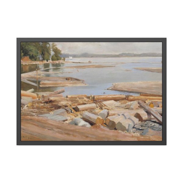 93855-328.jpg Log Raft by Albert Edelfelt Framed Poster