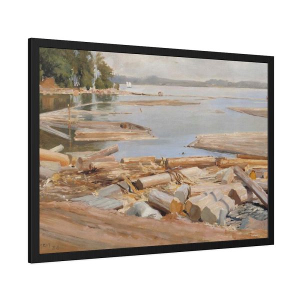 93855-329.jpg Log Raft by Albert Edelfelt Framed Poster