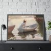 Woman in a Rowing Boat by Albert Edelfelt Framed Poster