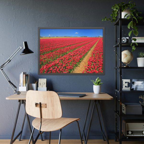 93855-82.jpg Red Tulips Field Framed Poster