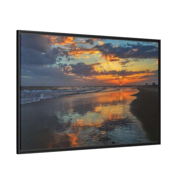 Caribbean Sea Sunset Framed Canvas