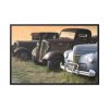88289-141.jpg Antique Trucks and Cars Along the Road Framed Canvas
