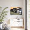 88289-143.jpg Antique Trucks and Cars Along the Road Framed Canvas