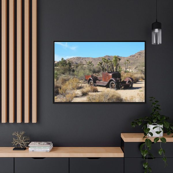 88289-164.jpg Oldtimer Wreck Rusty Truck Historic Desert California Framed Canvas