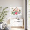 88289-178.jpg Brown Birds on Bouquet with Tulip Framed Canvas