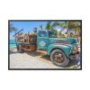 Vintage Truck on the Beach Framed Canvas